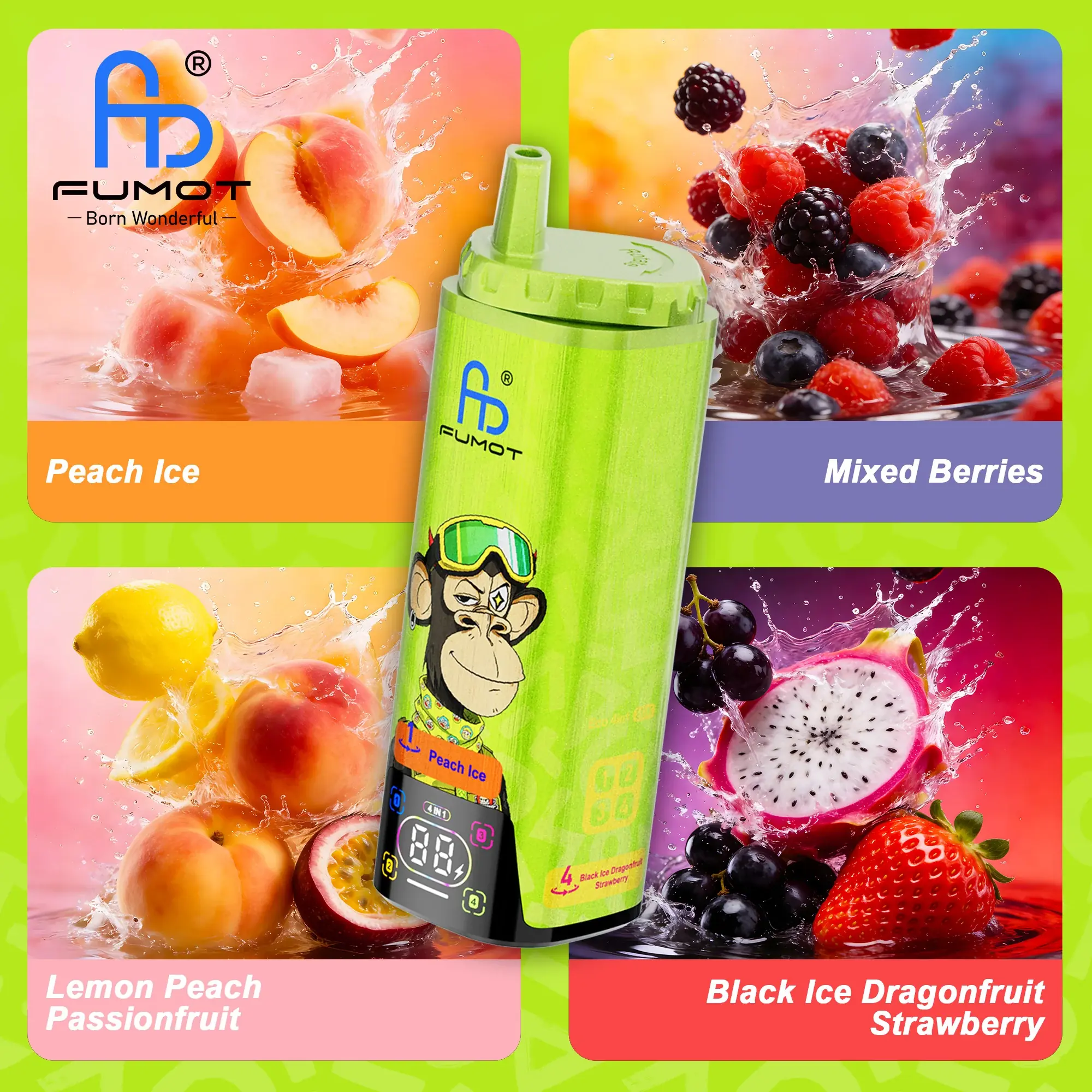 Fumot Eco 4in1 80K Puffs – E-Papieros 4w1 z Wyświetlaczem (26ml) - obrazek 1